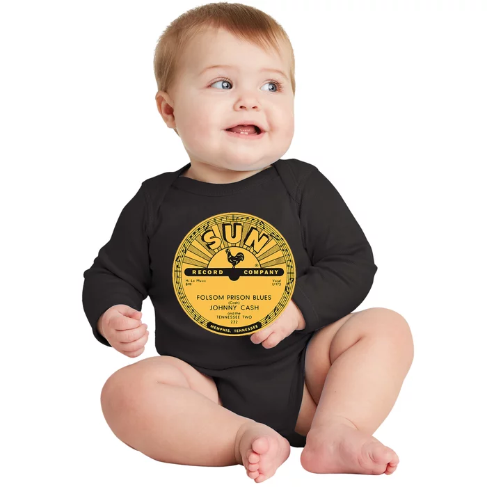 Sun Record Cash Folsom Prison Blues Baby Long Sleeve Bodysuit