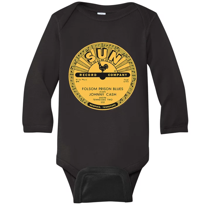 Sun Record Cash Folsom Prison Blues Baby Long Sleeve Bodysuit