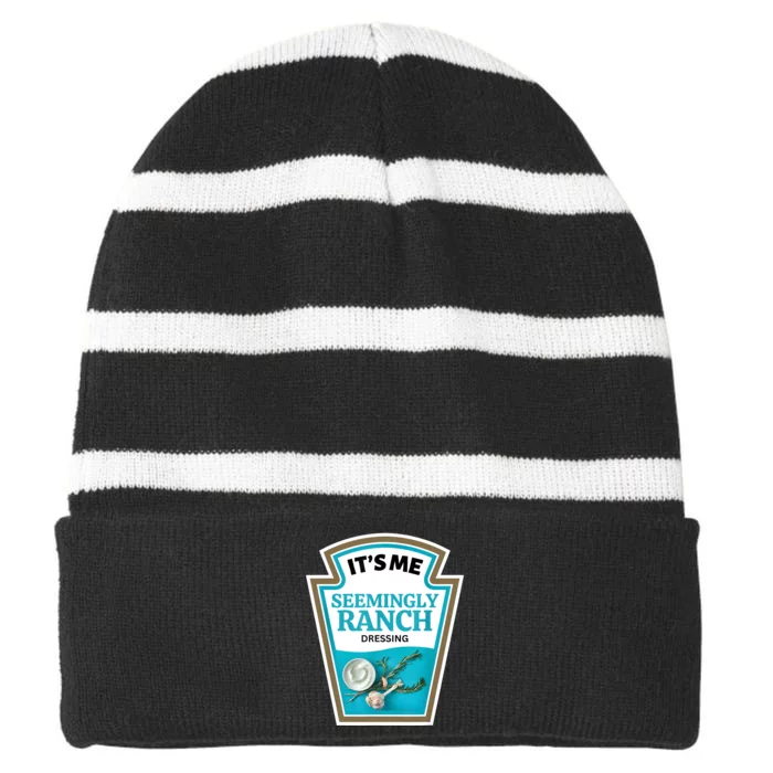 Seemingly Ranch Costume Striped Beanie with Solid Band