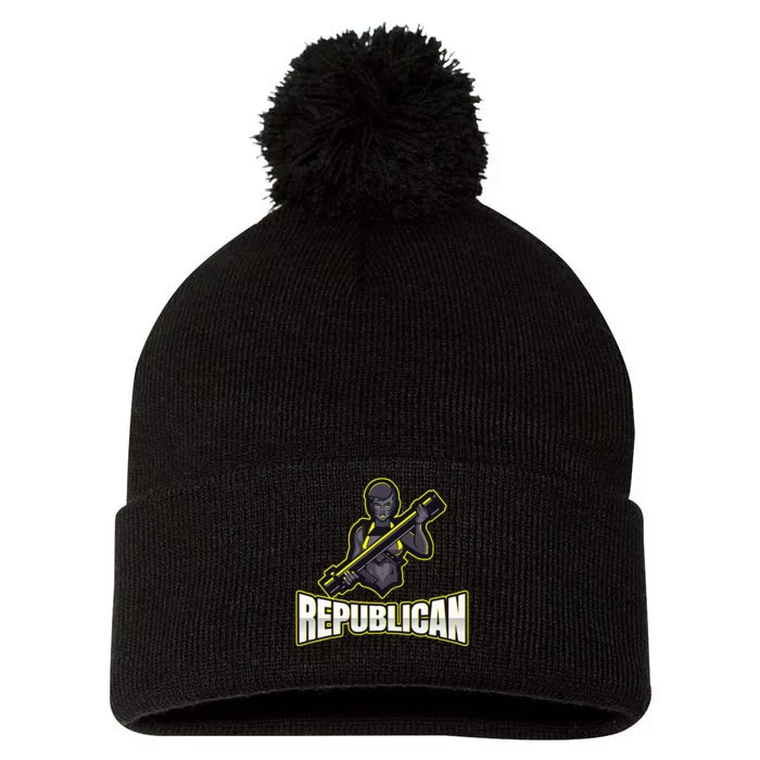 Strategic Republican Commander Pom Pom 12in Knit Beanie