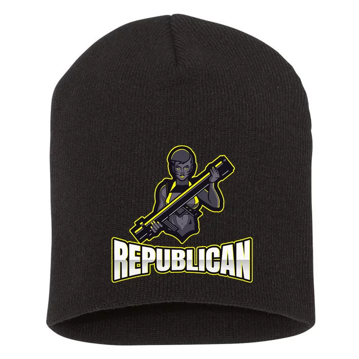 Strategic Republican Commander Short Acrylic Beanie