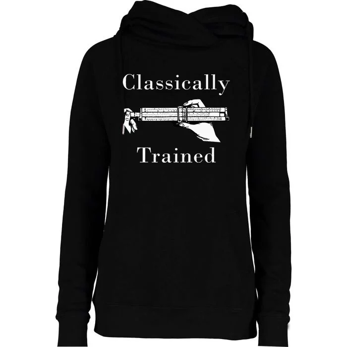 Slide Rule Classically Trained Student Instrument Womens Funnel Neck Pullover Hood