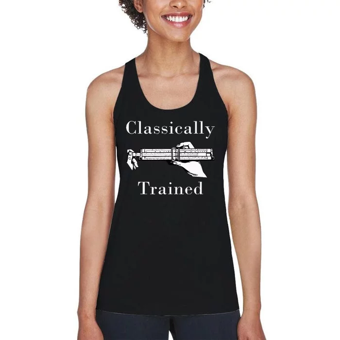 Slide Rule Classically Trained Student Instrument Women's Racerback Tank