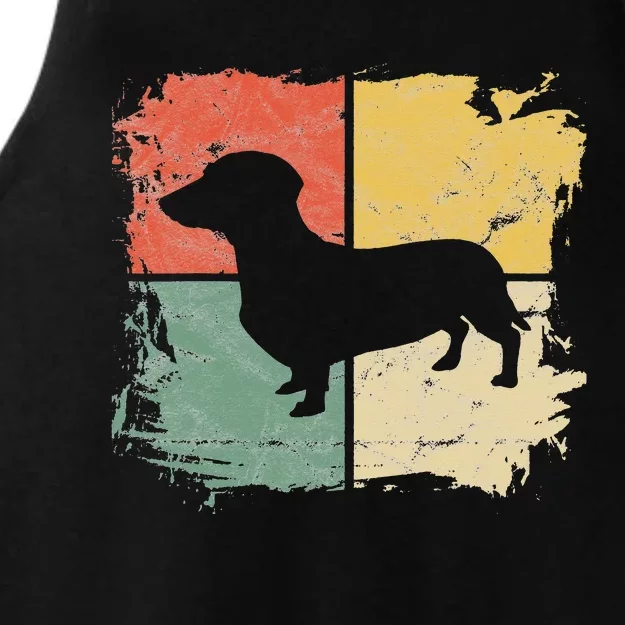 Square Retro Dachshund Owner Gift Dog Parent Dad Doxie Mom Ladies Tri-Blend Wicking Tank