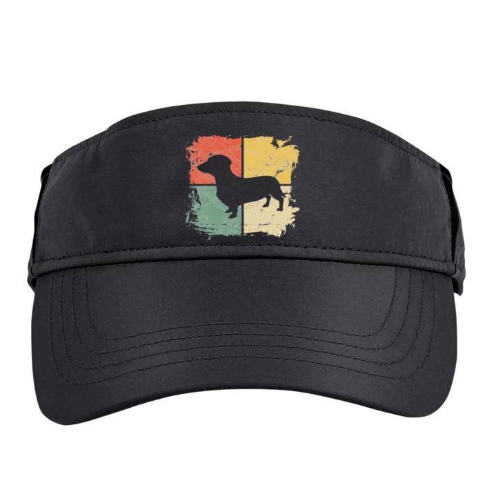 Square Retro Dachshund Owner Gift Dog Parent Dad Doxie Mom Adult Drive Performance Visor