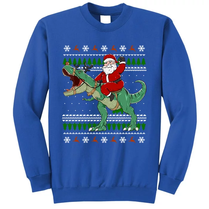 Santa Riding Dino Funny Christmas Ugly Sweater Gift Sweatshirt