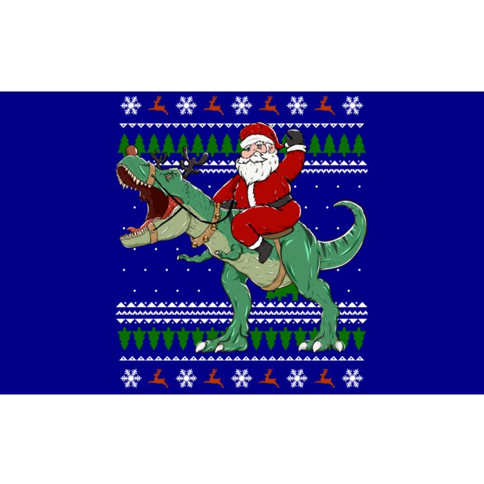 Santa Riding Dino Funny Christmas Ugly Sweater Gift Bumper Sticker