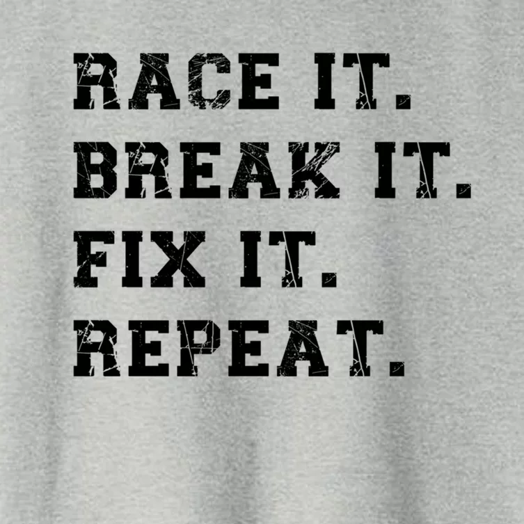 Street Racing Drag Race It Break It Fix It Auto Mechanic Gift Women's Crop Top Tee