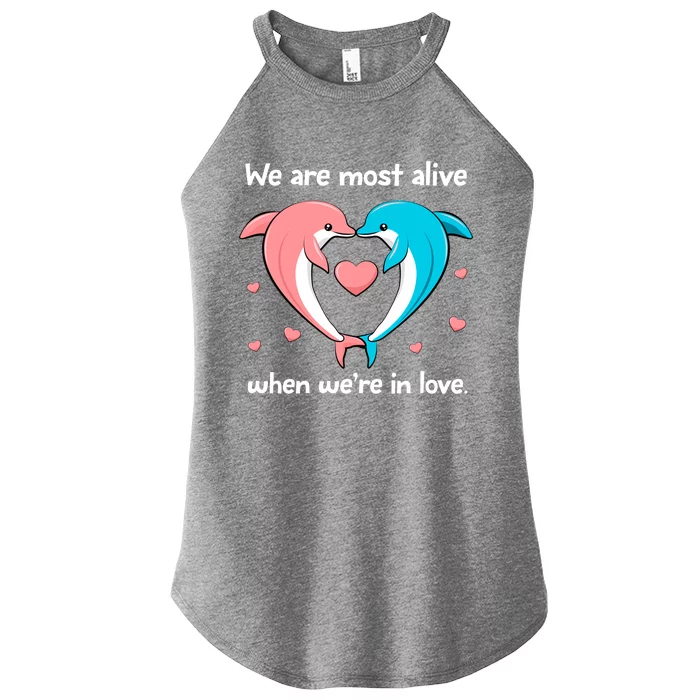 Sweet Rotic Dolphin In Love Happy Valentine's Day Gift Women’s Perfect Tri Rocker Tank