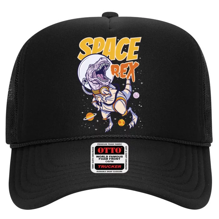 Space Rex Dinosaur Galaxy High Crown Mesh Trucker Hat