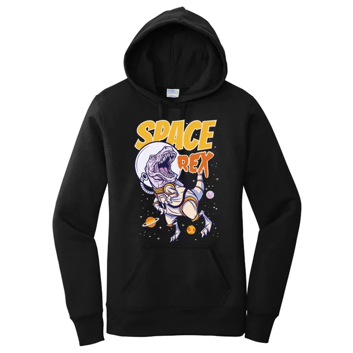 Space Rex Dinosaur Galaxy Women's Pullover Hoodie