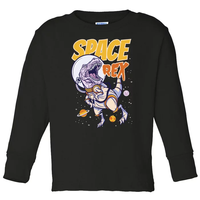 Space Rex Dinosaur Galaxy Toddler Long Sleeve Shirt