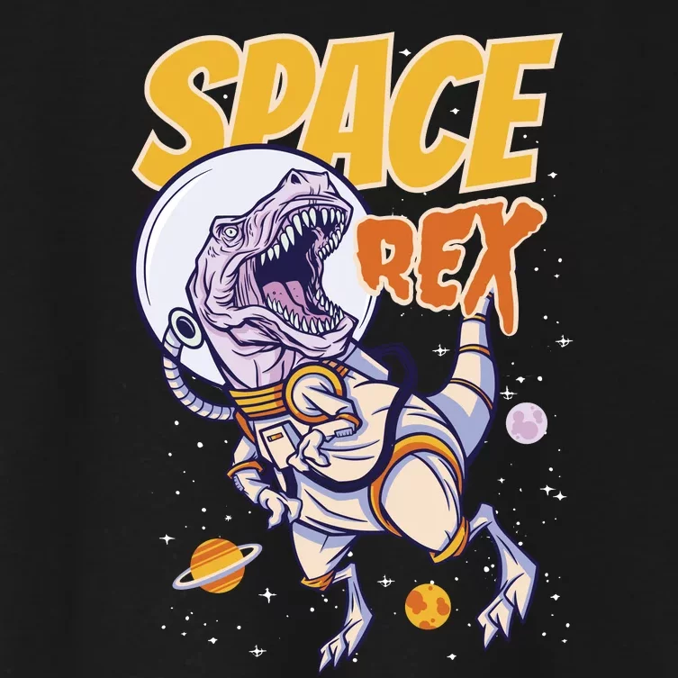 Space Rex Dinosaur Galaxy Women's Crop Top Tee