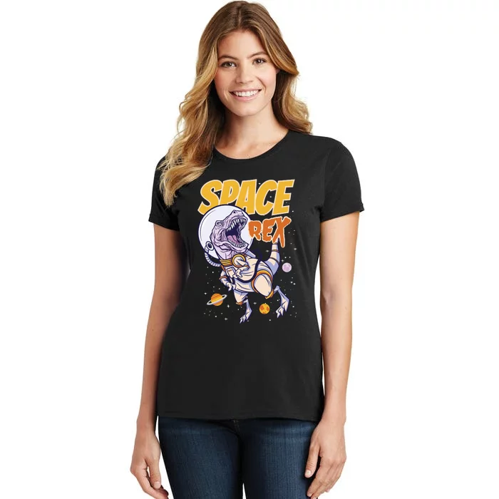 Space Rex Dinosaur Galaxy Women's T-Shirt