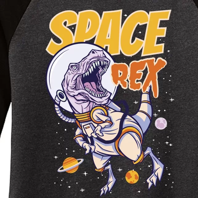 Space Rex Dinosaur Galaxy Women's Tri-Blend 3/4-Sleeve Raglan Shirt