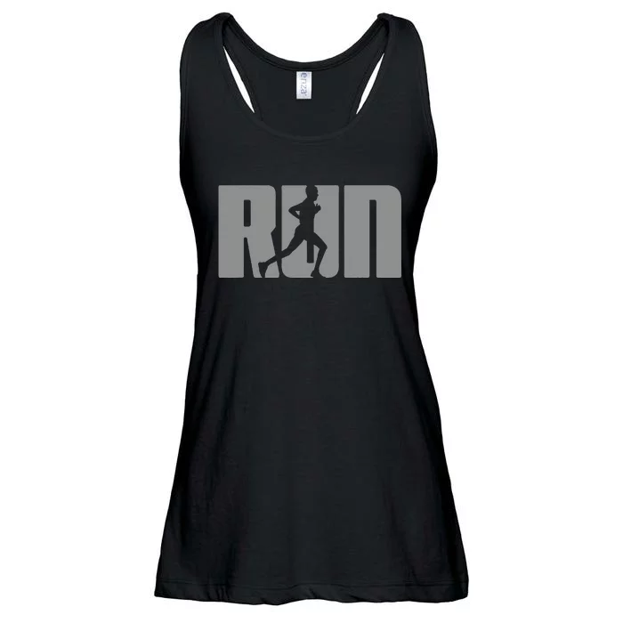 Silhouette Run Design for Runner Marathon Graphic Running Ladies Essential Flowy Tank