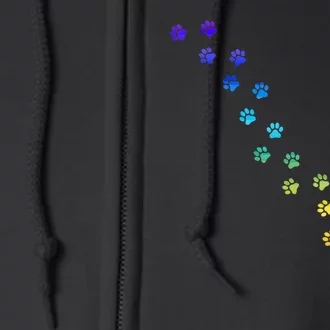 S Rainbow Dog Paws For Dog Lovers And Dog Lovers Vneck Full Zip Hoodie