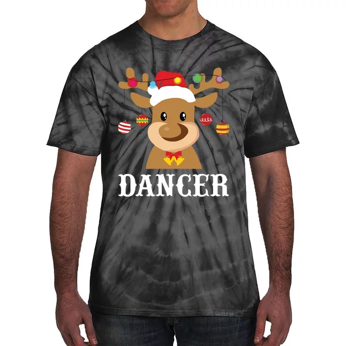 Santa Reindeer Dancer Xmas Group Costume Tie-Dye T-Shirt