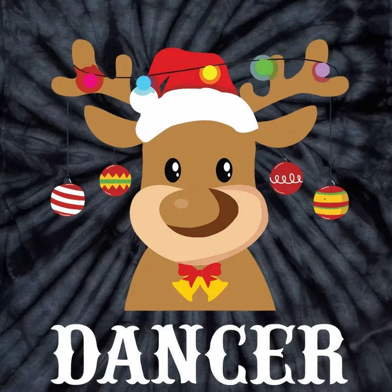 Santa Reindeer Dancer Xmas Group Costume Tie-Dye T-Shirt