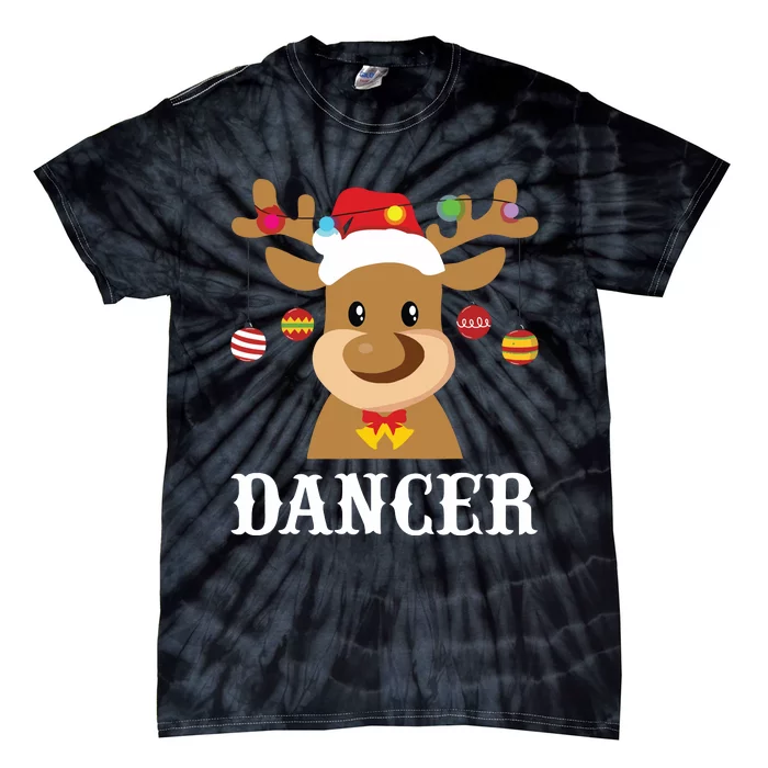 Santa Reindeer Dancer Xmas Group Costume Tie-Dye T-Shirt