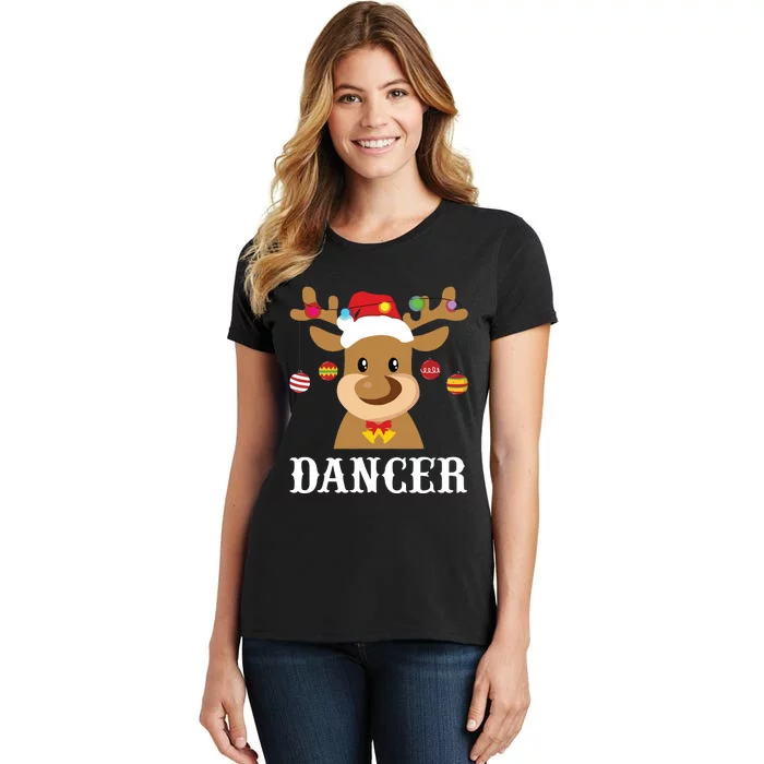 Santa Reindeer Dancer Xmas Group Costume Women's T-Shirt