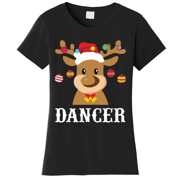 Santa Reindeer Dancer Xmas Group Costume Women's T-Shirt