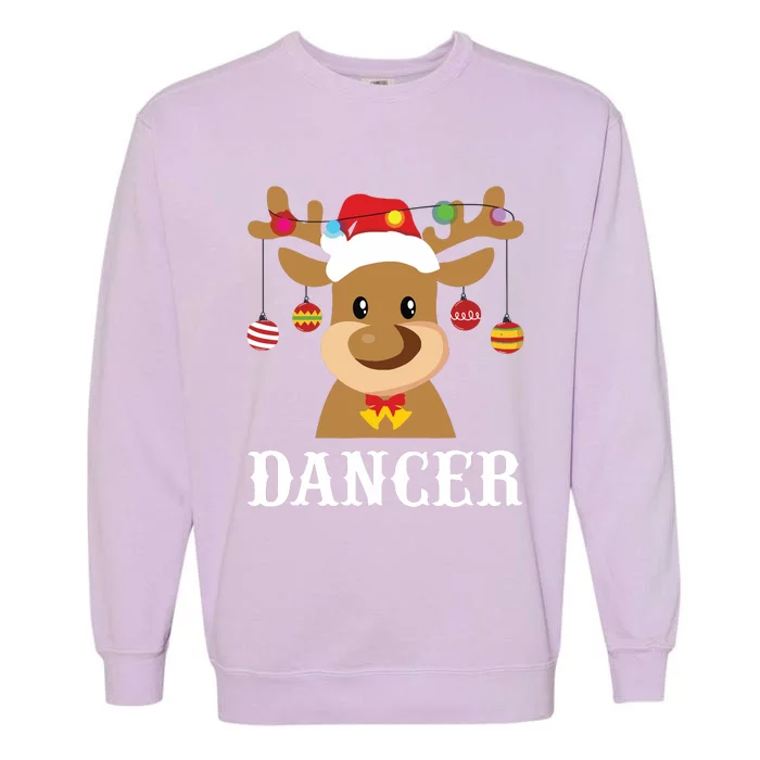 Santa Reindeer Dancer Xmas Group Costume Garment-Dyed Sweatshirt