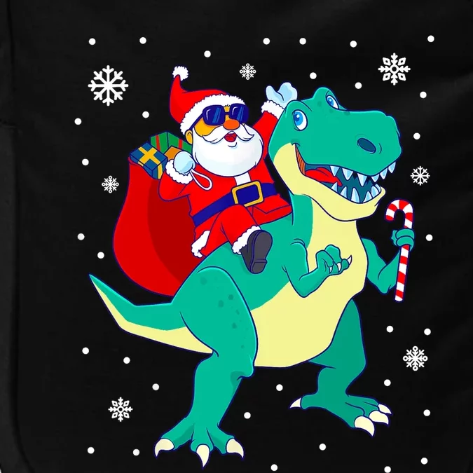 Santa Riding Dinosaur Christmas T Rex Rawr Boy Gift Impact Tech Backpack