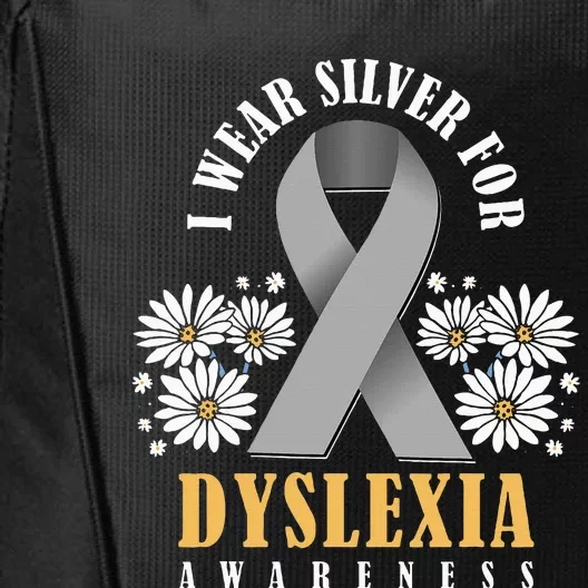 Silver Ribbon Dyslexia Awareness Dyslexia Teacher Dyslexia City Backpack