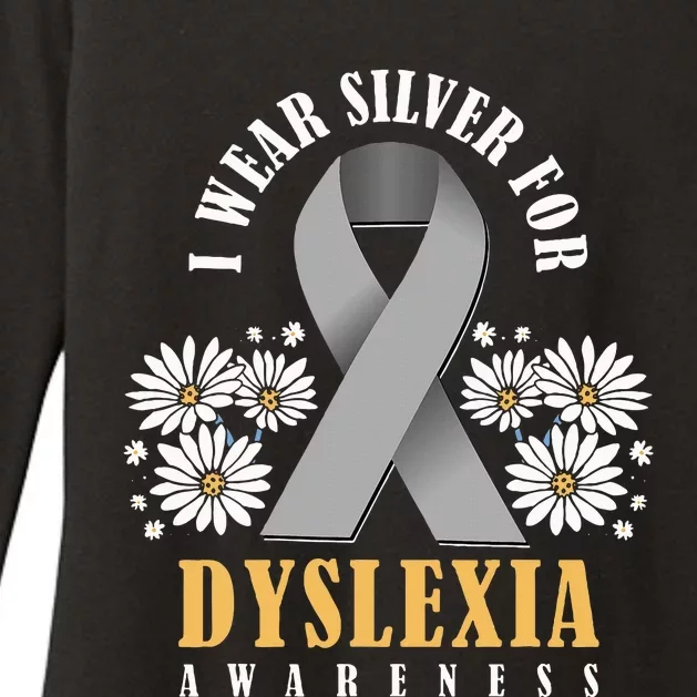 Silver Ribbon Dyslexia Awareness Dyslexia Teacher Dyslexia Womens CVC Long Sleeve Shirt