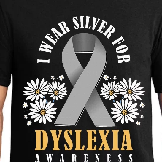 Silver Ribbon Dyslexia Awareness Dyslexia Teacher Dyslexia Pajama Set