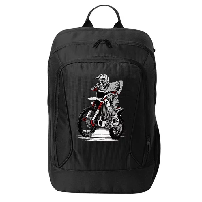 Skeleton Riding Dirt Bike Lazy Halloween Costume Motorcycle City Backpack