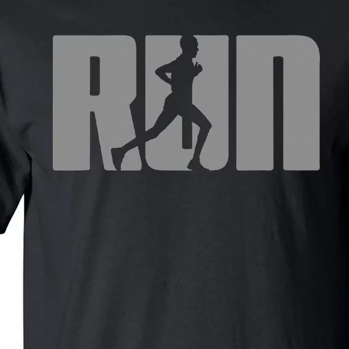 Silhouette Run Design For Runner Marathon Graphic Running Tall T-Shirt