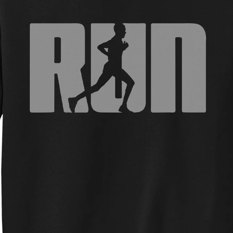 Silhouette Run Design For Runner Marathon Graphic Running Tall Sweatshirt