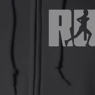 Silhouette Run Design For Runner Marathon Graphic Running Full Zip Hoodie