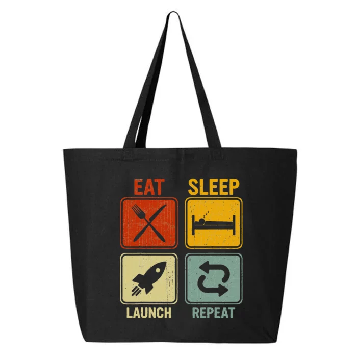 Sarcastic Retro Design Eat Sleep Launch Repeat 25L Jumbo Tote