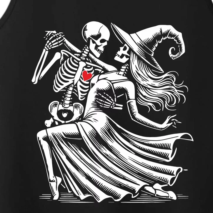 Skeleton Romance Dance With Witch Funny Halloween Women Performance Tank