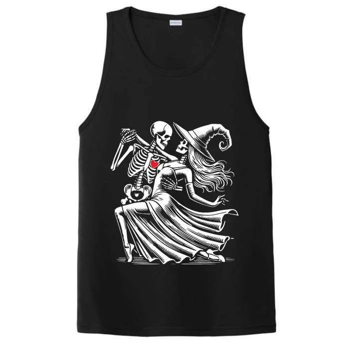 Skeleton Romance Dance With Witch Funny Halloween Women Performance Tank