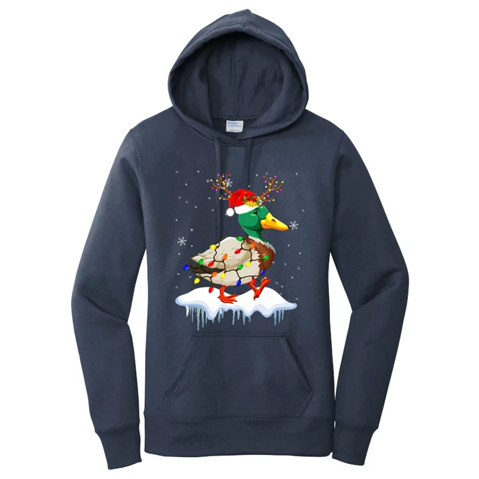 Santa Reindeer Duck Xmas Sweater Christmas Pajama Lover Great Gift Women's Pullover Hoodie