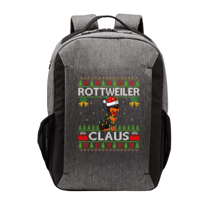 Santa Rottweiler Dog Xmas Lighting Ugly Rottweiler Christmas Gift Vector Backpack