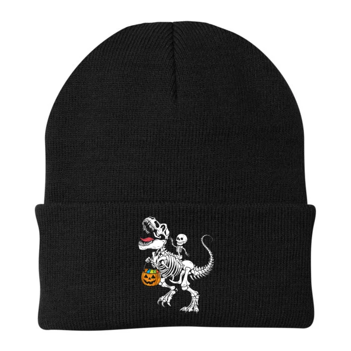 Skeleton Riding Dinosaur Halloween Graphic Knit Cap Winter Beanie