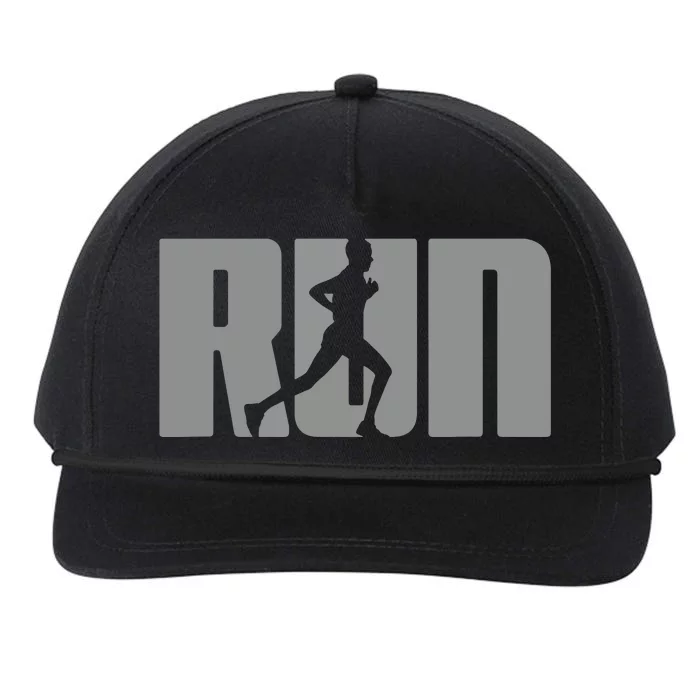 Silhouette Run Design For Runner Marathon Graphic Running Snapback Five-Panel Rope Hat