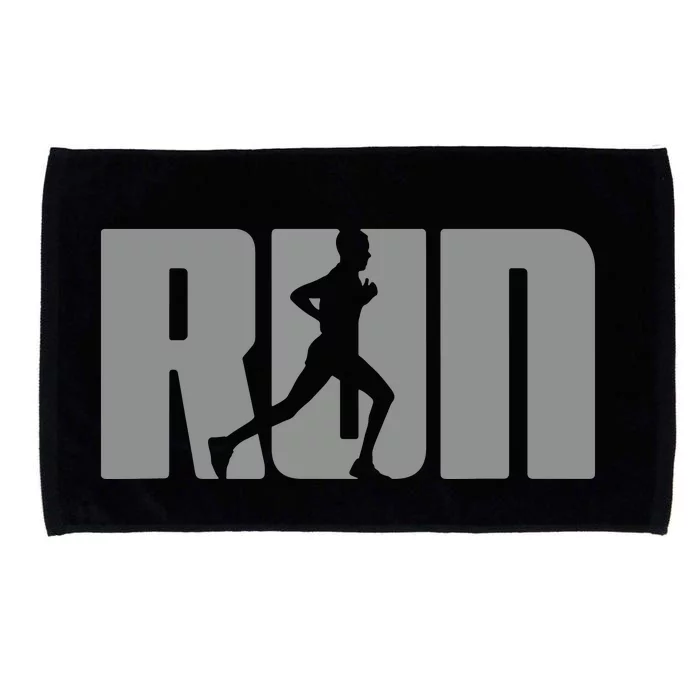 Silhouette Run Design For Runner Marathon Graphic Running Microfiber Hand Towel