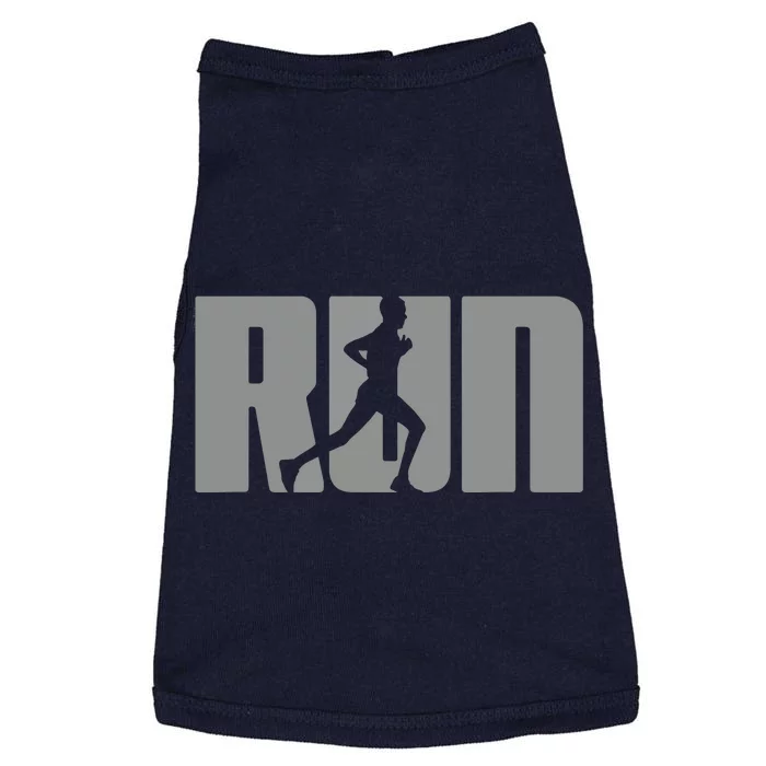 Silhouette Run Design For Runner Marathon Graphic Running Doggie Tank