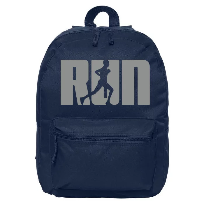 Silhouette Run Design For Runner Marathon Graphic Running 16 in Basic Backpack