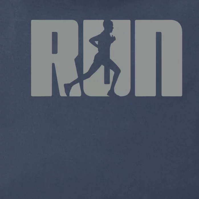 Silhouette Run Design For Runner Marathon Graphic Running Zip Tote Bag