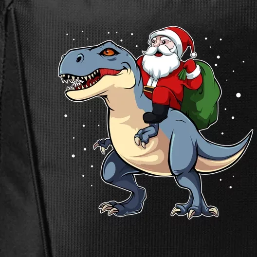 Santa Riding Dinosaur Funny Xmas Tree Magic Lover Fan Gift City Backpack