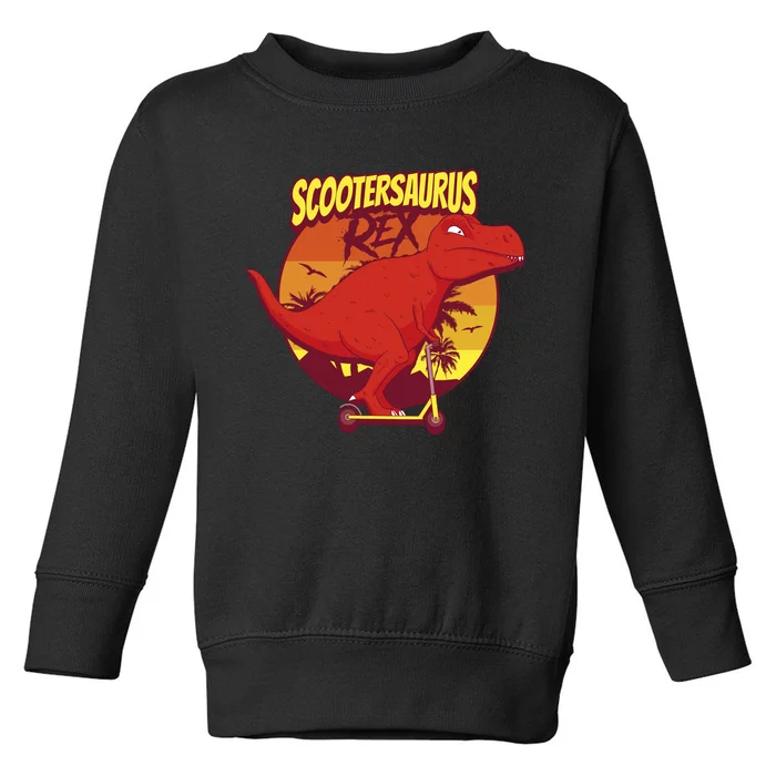 Scootersaurus Rex Dinosaur Toddler Sweatshirt