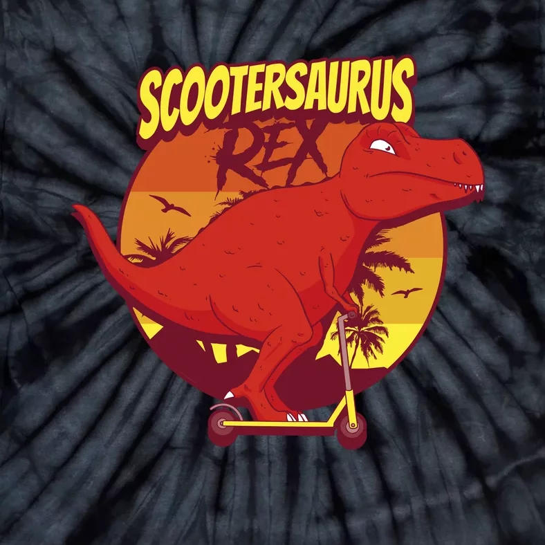 Scootersaurus Rex Dinosaur Tie-Dye T-Shirt