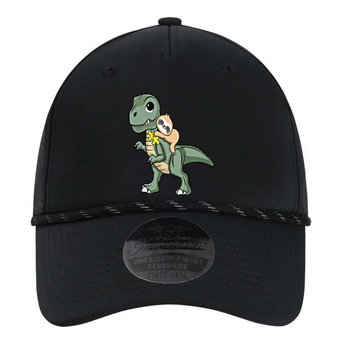 Sloth Riding Dinosaur Autism Awareness Cute Trex Puzzle Gift Performance The Dyno Cap